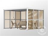 Louvre wall f/bioclimatic pergola gazebo San Pablo, 0.90x2.175 m, Wood Finish/White