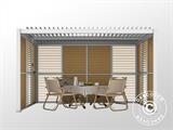 Louvre wall f/bioclimatic pergola gazebo San Pablo, 0.90x2.175 m, Wood Finish/White