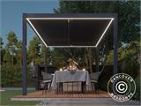 Tira de luces LED para cenador de pérgola San Pablo 3x3m, 4 unidades, Blanco cálido