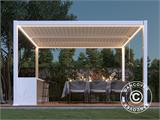 Tira de luces LED para cenador de pérgola San Pablo 3x3m, 4 unidades, Blanco cálido