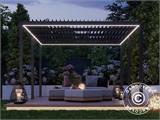 Tira de luces LED para cenador de pérgola San Pablo 3x5,8m, 6 uds., Blanco cálido