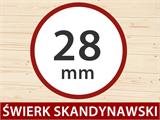 Szopa drewniana Narva 3,8x2,5x2,39m, 28mm, 44mm, Naturalny