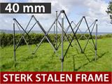 Vouwtent/Easy up tent FleXtents PRO Steel 3x3m Zwart, inkl. 4 Zijwanden