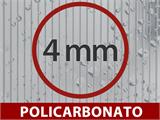 Estufa de policarbonato 4,6m², Palram/Canopia, 1,85x2,47x2,08m, Cinza