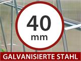 Polycarbonat-Gewächshaus Erweiterung, TITAN Arch 130, 6m², 3x2m, Silber