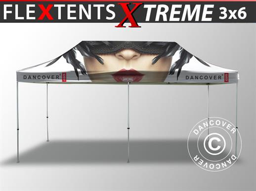 Saliekamā nojume FleXtents Xtreme 50 ar pilnu digitālo druka, 3x6m