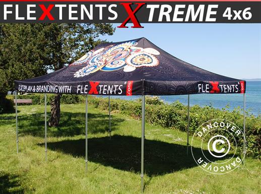 Pop up gazebo FleXtents Xtreme 50 with full digital print, 4x6 m