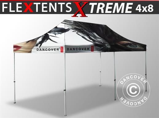 Pop up gazebo FleXtents Xtreme 50 with full digital print, 4x8 m