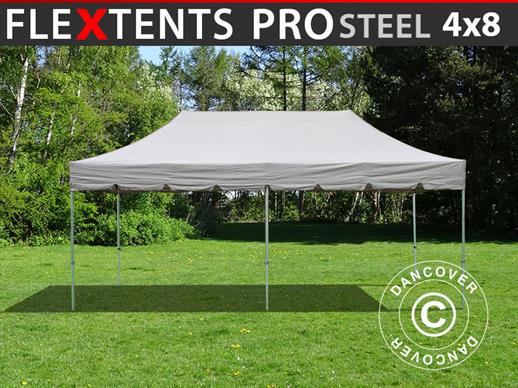 Tente Pliante FleXtents PRO Steel "Peaked" 4x8m Latte