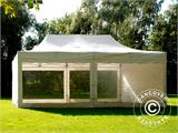 Vouwtent/Easy up tent FleXtents PRO Steel 4x8m Wit, Vlamvertragende, inkl. 6 Zijwanden