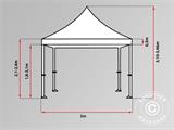 Vouwtent/Easy up tent FleXtents PRO Steel 3x6m Doorzichtig, inkl. 6 Zijwanden