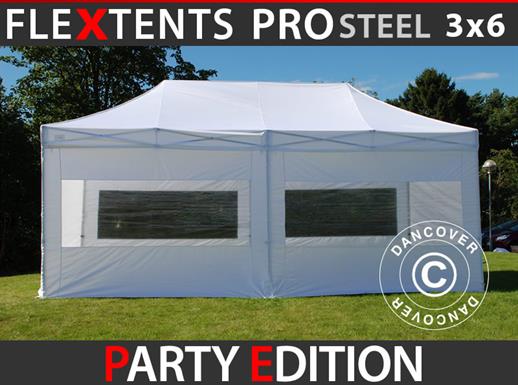Namiot Ekspresowy FleXtents PRO Steel 3x6m Biały, mq 6 ściany boczne