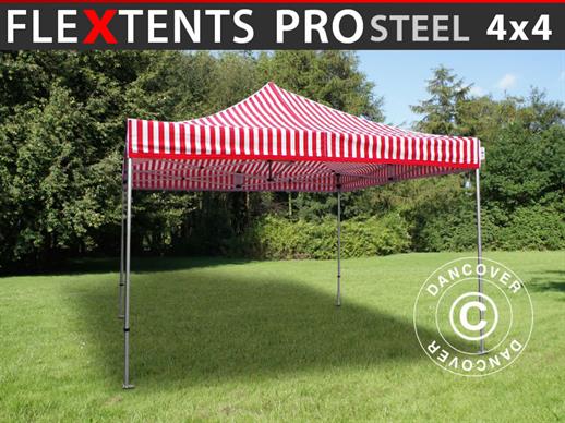 Tente pliante FleXtents PRO Steel 4x4m Rayé