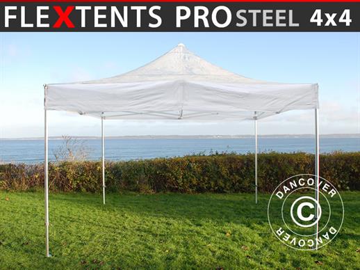 Vouwtent/Easy up tent FleXtents PRO Steel 4x4m Doorzichtig