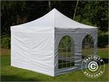 Vouwtent/Easy up tent FleXtents PRO Steel Vintage Style 4x4m Wit, inkl. 4 Zijwanden