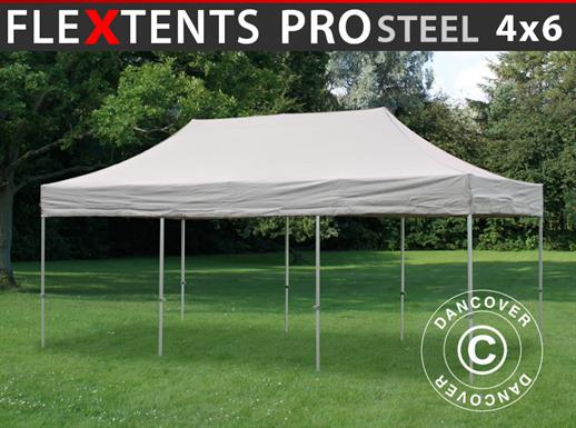 Vouwtent/Easy up tent FleXtents PRO Steel 4x6m Latte