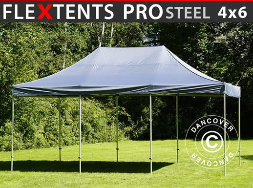 Tente pliante FleXtents PRO Steel 4x6m Gris