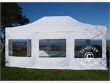 Gazebo pieghevole FleXtents PRO Steel 4x6m Bianco, Ignifugo, inclusi 8 fianchi