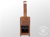 Pizza oven for firewood, 38.9x38.9x140.5 cm, Rust