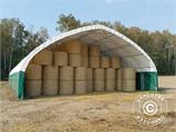 Extension 2 m for storage shelter/arched tent 12x16x5.88 m, PVC, White/Grey