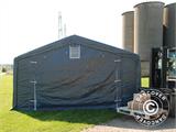 Storage shelter PRO 5x6x2x3.39 m, PVC, Grey