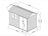 Tuinhuisje Cottage, 3,02x1,72x2,29m, Antraciet/Wit