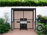 Pergola fermée pour barbecue San Juan, 2,5x1,5x2,3m, Noir/Aspect bois