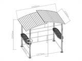 Barbecue paviljon Luna, 2,4x1,5x2,3m, Must