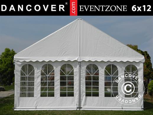 Profesionāla Pasākumu telts EventZone 6x12m PVC, Balta