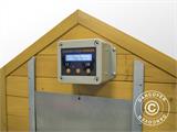 Chicken coop hatch opener w/timer and sensor, 14x7x10 cm, Grey