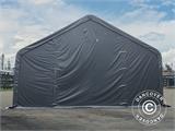 Tenda de armazenagem PRO 8x12x5,2m PVC c/painel de cobertura de teto, Cinza