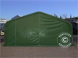Carpa grande de almacén PRO 7x14x3,8m PVC con panel tragaluz de techo, Verde