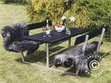 Stół piknikowy z oparciem, 1,8x1,75m, Czarny
