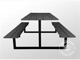 Picnic table, nonwood, 1.75x1.5 m, Black/Anthracite