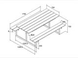 Tavolo da picnic, non-legno, 1,75x1,5m, Nero/Antracite