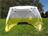 Carpa de trabajo FleXshelter PRO+, 1,8x1,8x2m, PVC, Ignífuga, Amarilla/Blanca                       