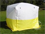 Carpa de trabajo FleXshelter PRO+, 1,8x1,8x2m, PVC, Ignífuga, Amarilla/Blanca                       