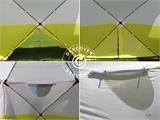 Tente de chantier, FleXshelter PRO+, 2,1x2,1x2m, PVC, Ignifuge, Jaune/Blanc