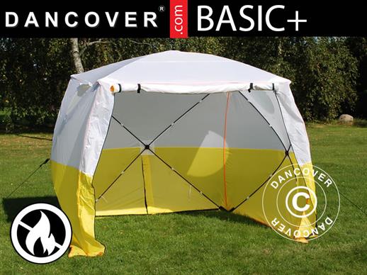 Work tent, FleXshelter Basic+, 2.5x2.5x2 m, Flame-retardant, Yellow/White